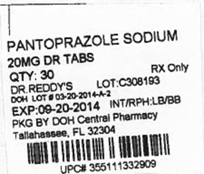 Pantoprazole 20mg.jpg Label Image for 20mg - Pantoprazole 20mg